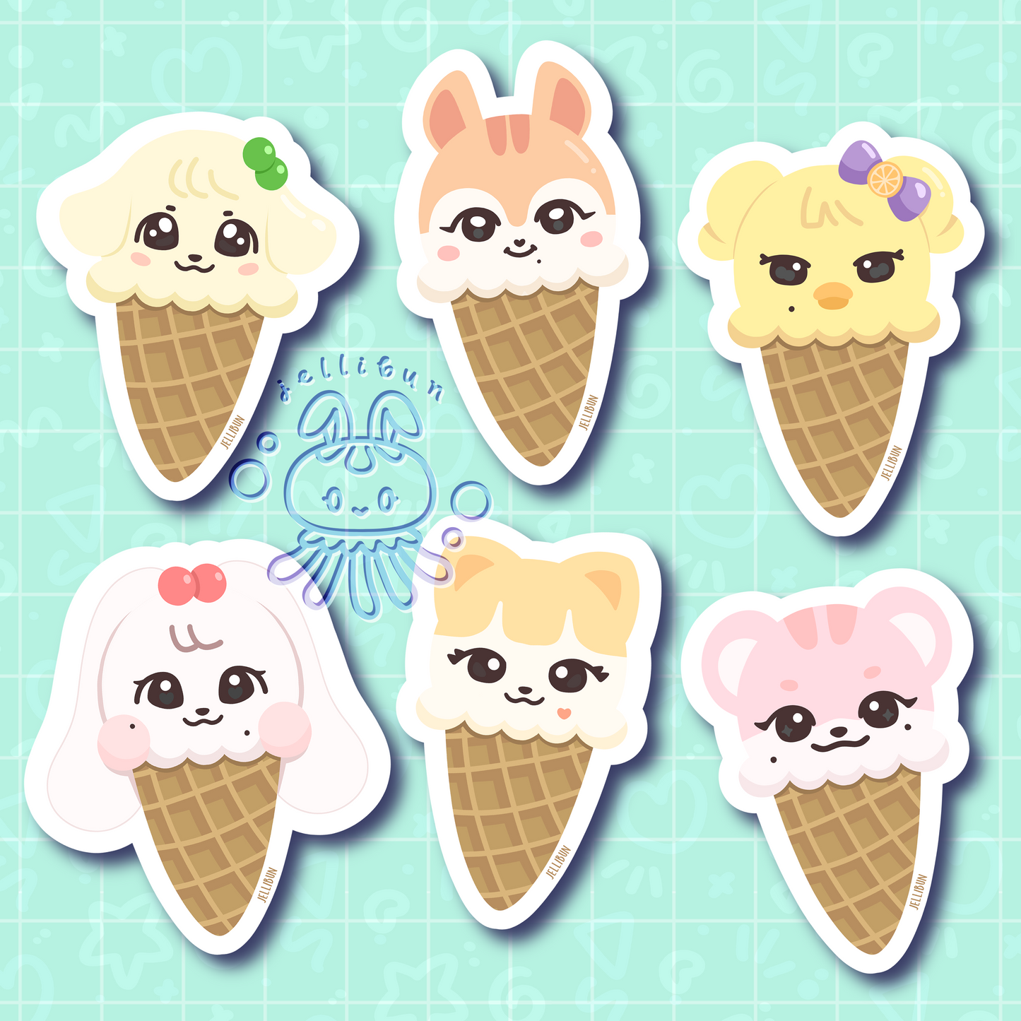 IVE Minive Ice Cream Cone Vinyl Stickers - SATIN