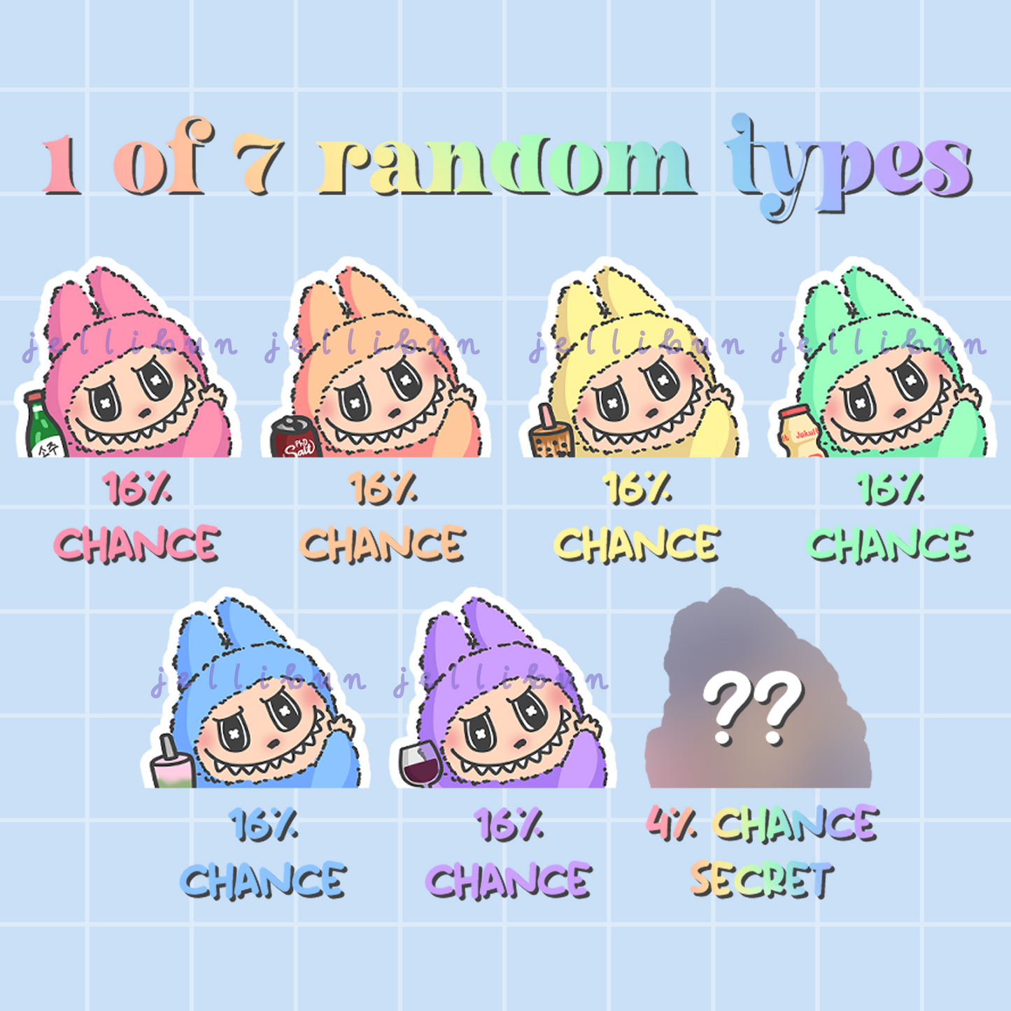 The Monsters Vinyl Stickers Blind Bag (2 of 7 Random)