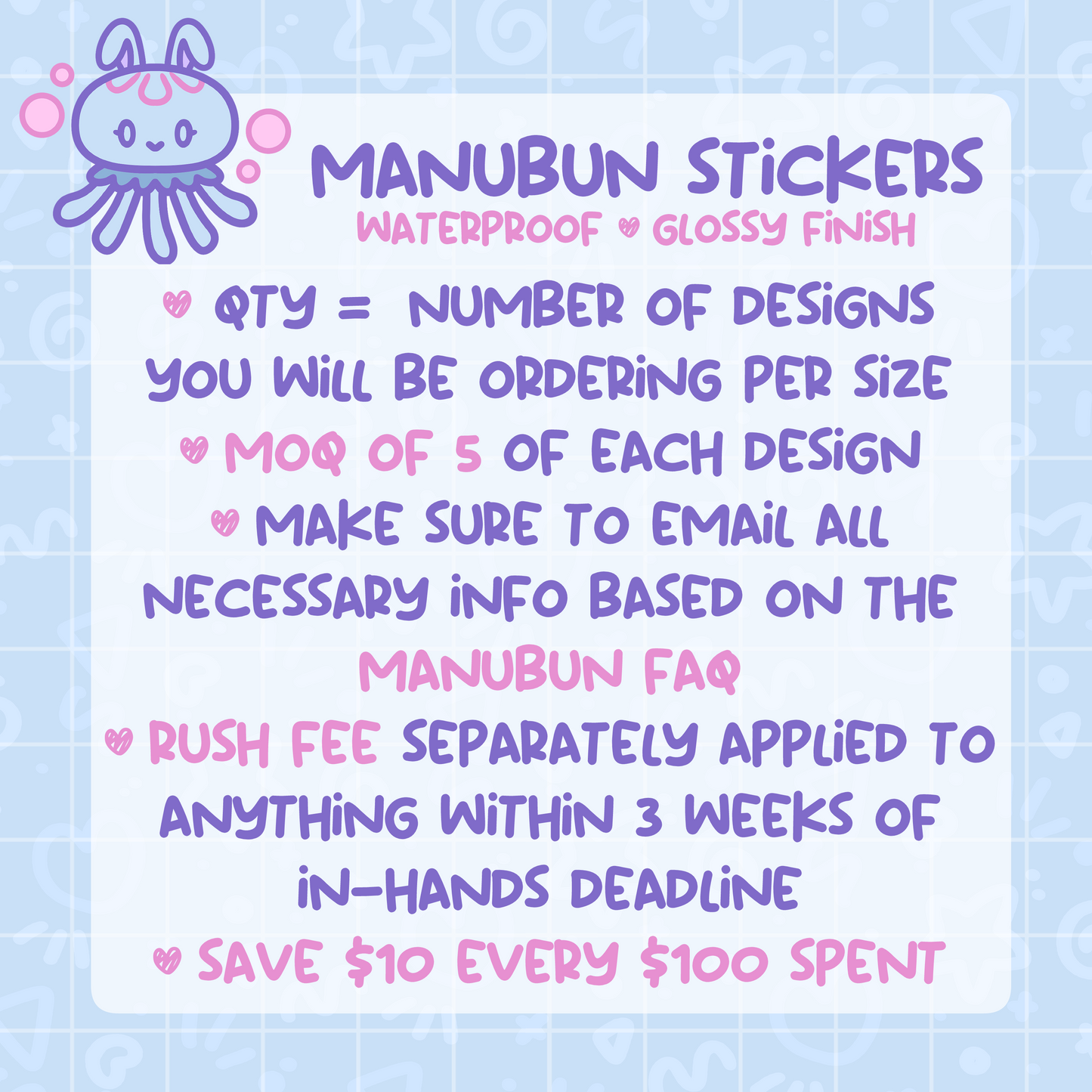 MANUBUN | Custom Vinyl Sticker Sheet