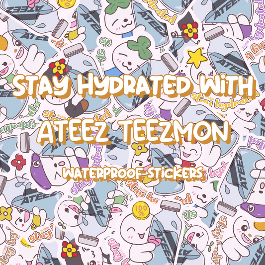 Stay Hydrated Vinyl Stickers: ATEEZ Teezmon
