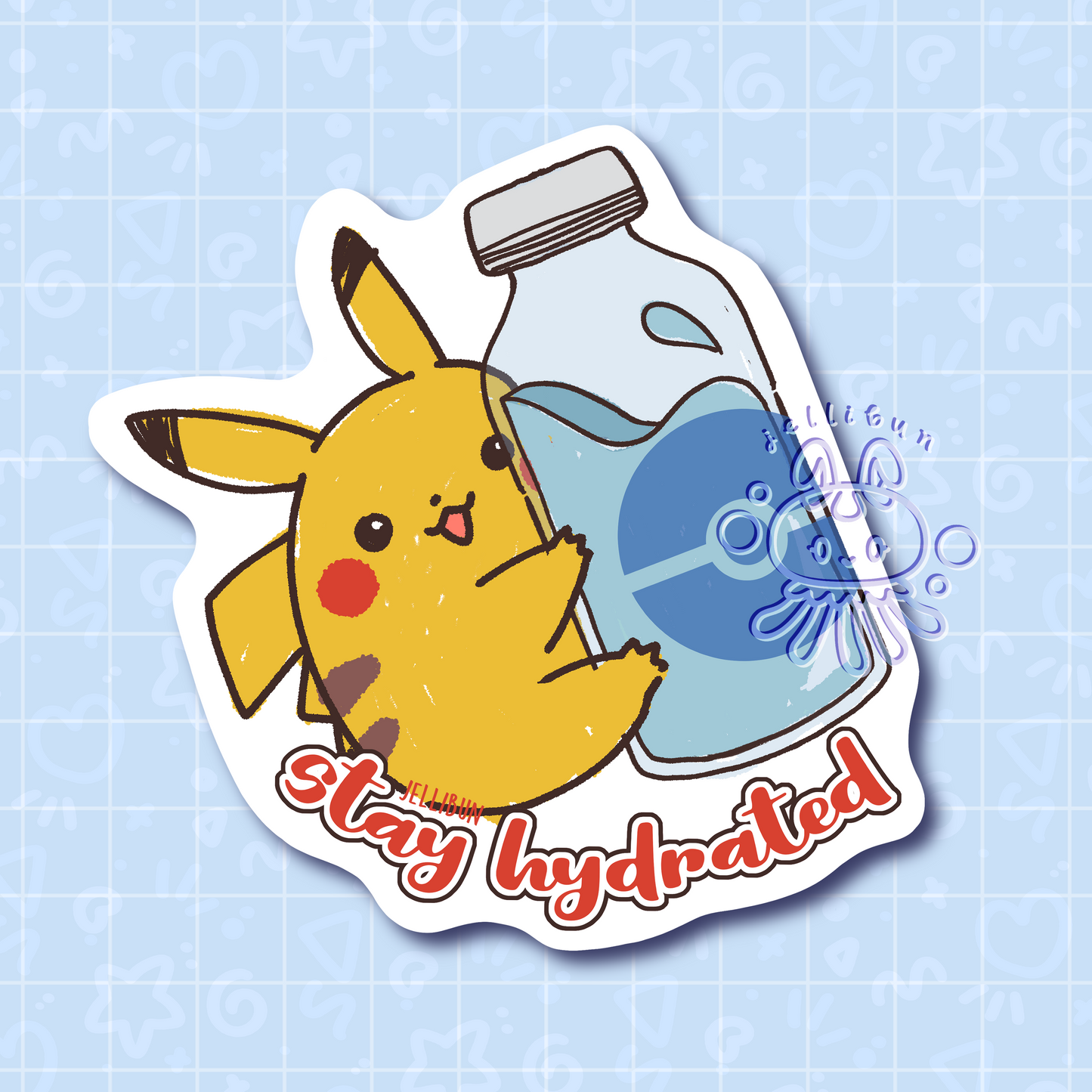 Stay Hydrated Vinyl Stickers: Chunkachu