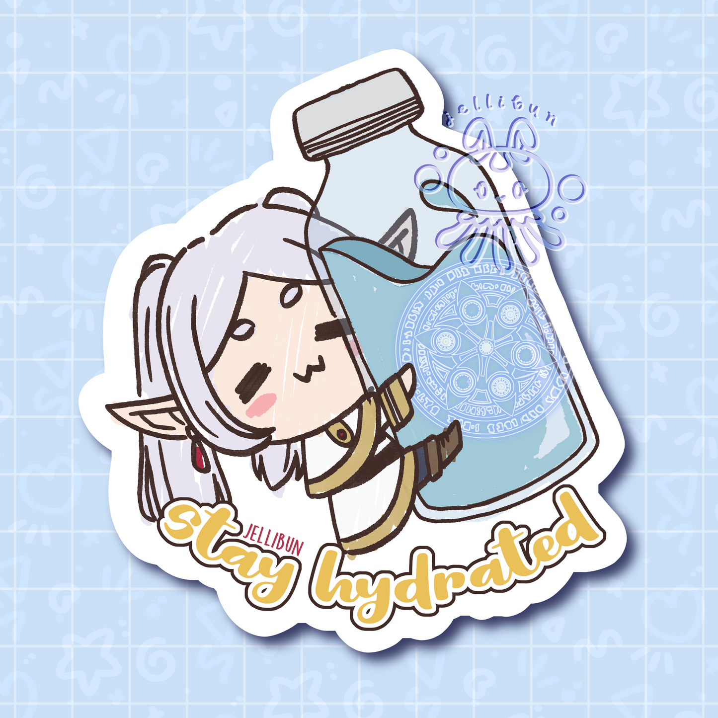 Stay Hydrated Vinyl Stickers: Frieren
