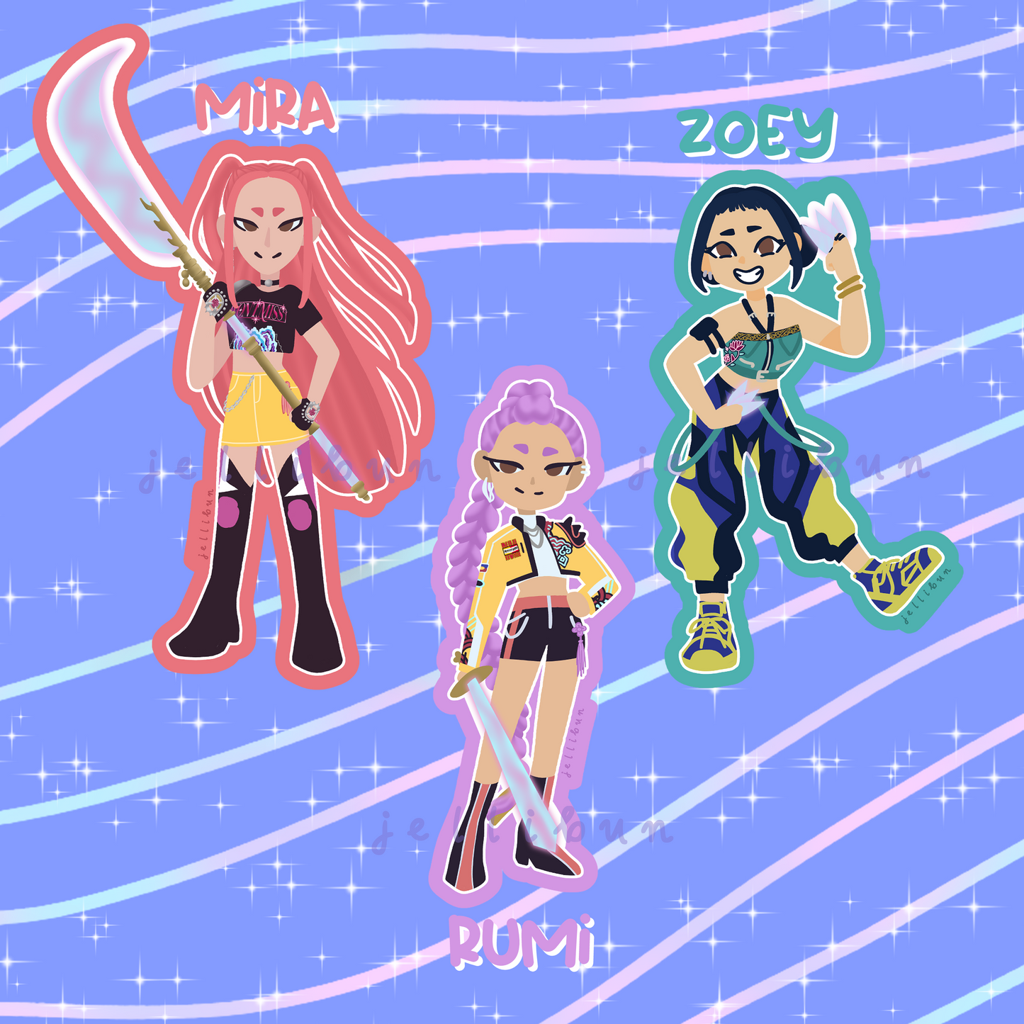 Huntrix Girls Vinyl Stickers