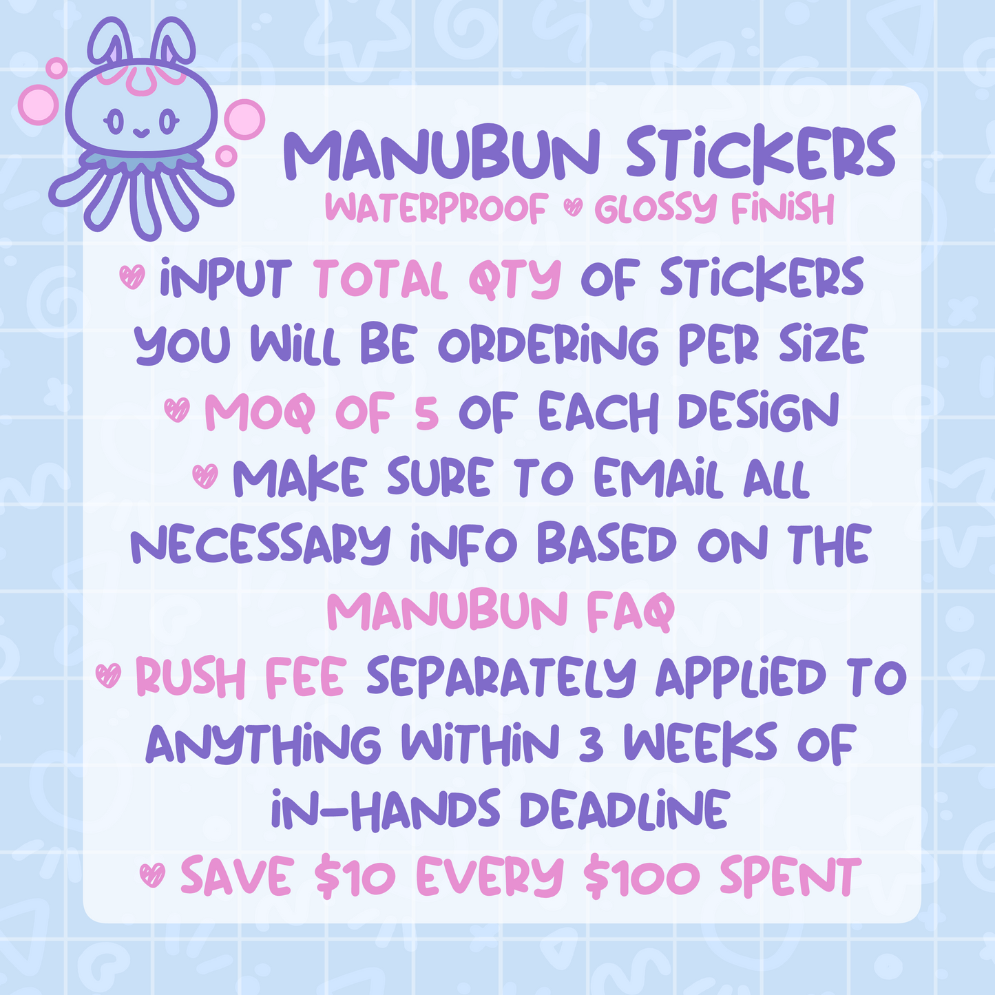 MANUBUN | Custom Vinyl Sticker Sheet