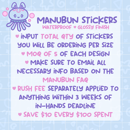MANUBUN | Custom Vinyl Sticker Sheet