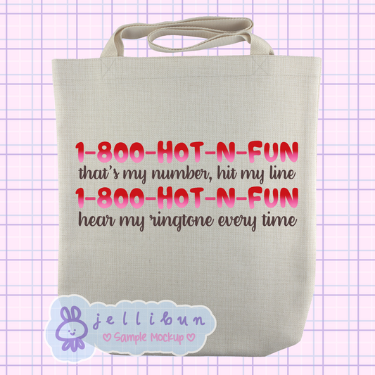 Le Sserafim "1-800-HOT-N-FUN" Tote Bag | Sublimation