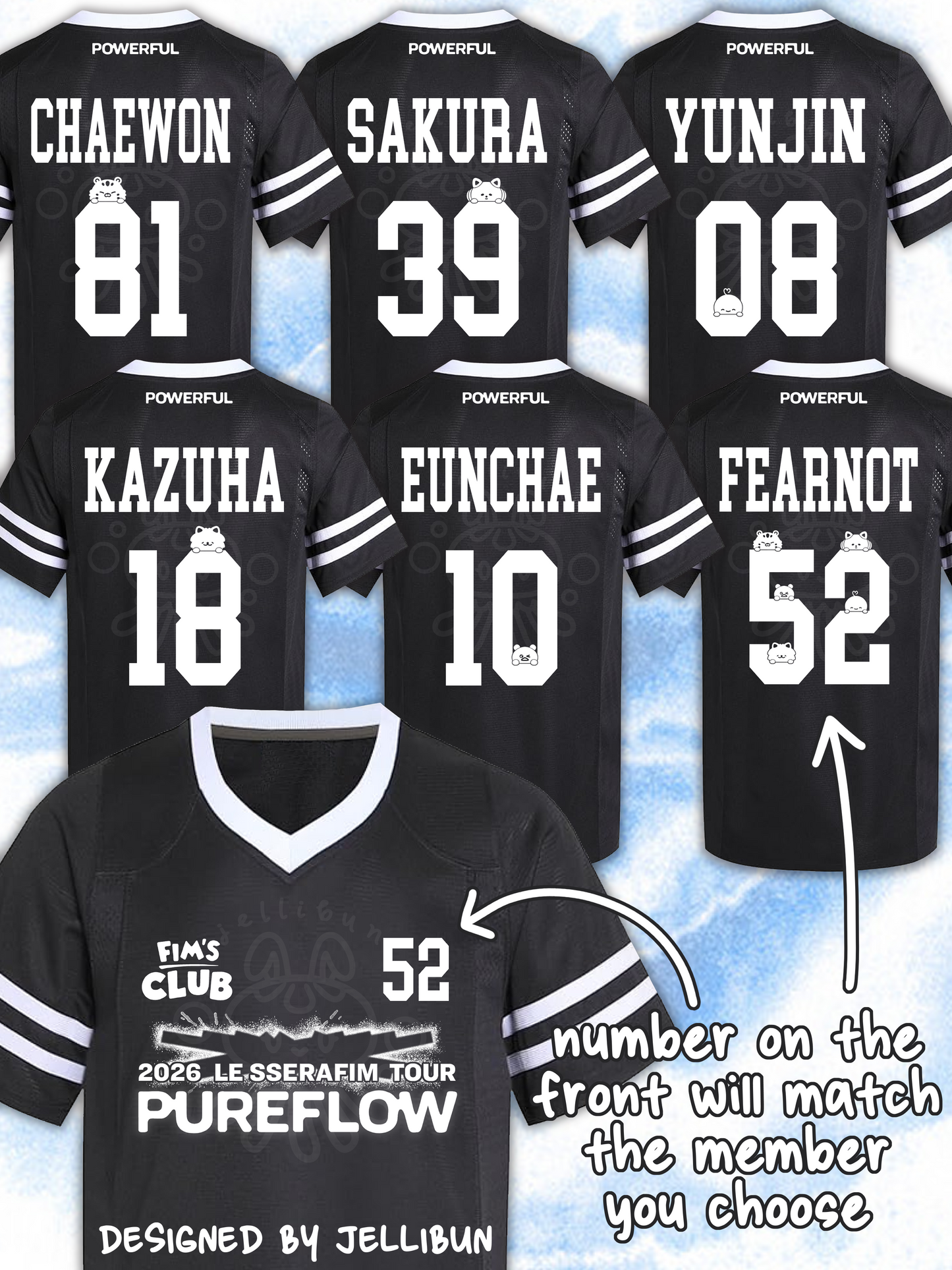 LE SSERAFIM "PUREFLOW" Football Jersey PREORDER - SHIPS SEPTEMBER 6