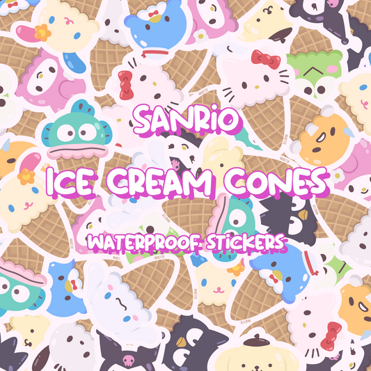 Sanrio Ice Cream Cone Vinyl Stickers