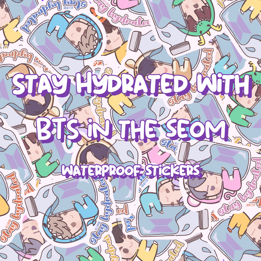 Stay Hydrated Vinyl Stickers: BTS in the Seom (Animal Onesies)