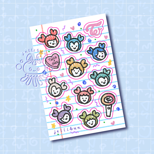 TWICE Lovelys Doodles Vinyl Sticker Sheet