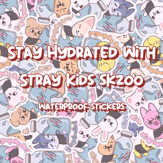 Stay Hydrated Vinyl Stickers: Stray Kids SKZOO