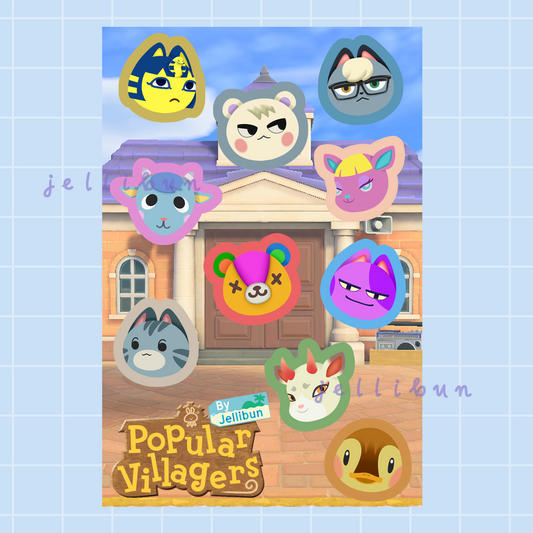 ACNH Popular Villagers Vinyl Sticker Sheet