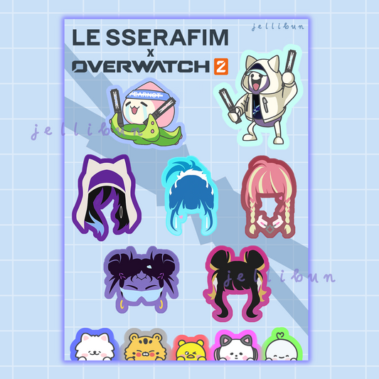 Le Sserafim x Overwatch 2 Vinyl Sticker Sheet